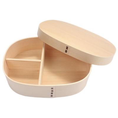 China Durable Japanese Urethane Bento Salad Lunch Container Wooden Liner Liner Wooden Box Urethane Container Custom Logo Wood Box for sale