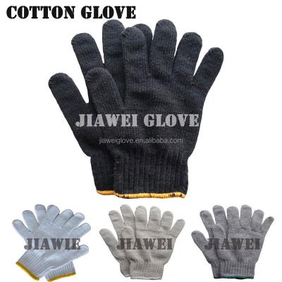 China Protector in Black Poly Safety Work Cotton Gloves Knitted Poly Cotton Gloves Black Hand Gloves / Guantes De Algodon 062 for sale