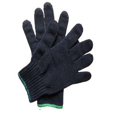 China Flexible Work Protection Black Cotton Poly Knit Yarn Construction Carpentry Safety Protection Gardening Gloves Algodon Guantes for sale