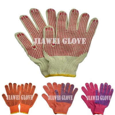 China Protective In Safety Work China Manufacturer Construction Work Glove With PVC Dots /Guantes De Algodon for sale