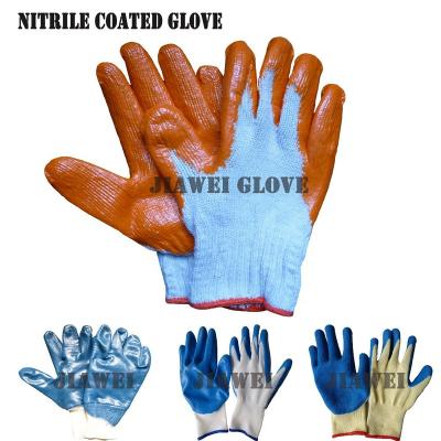 China Protector In Orange Rubber Coated Cheap Rubber Nitriles Safety Work Palm Glove / Guantes De Latex Coated 0174 for sale