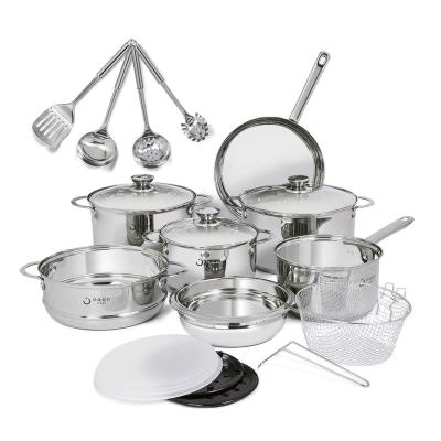 China Sustainable Gifts High Quality Stainless Steel Cookware Set 18-Piece MSF-3944 Silver MIDI EST for sale