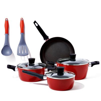 China Sustainable Forge Aluminum Cookware Set Soft Touch Cookware Handle MSF-6755 for sale