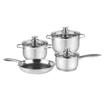 China Sustainable high-grade camping set di pentole prestige cookware pot set stainless steel cookware set for sale