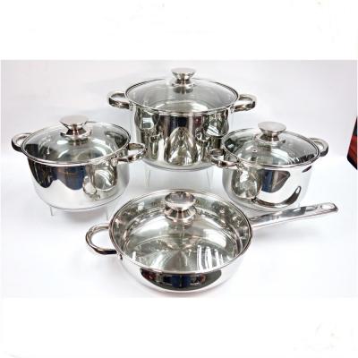 China Sustainable high quality stainless steel straight casserolo shape pot cookware bakpan set for sale