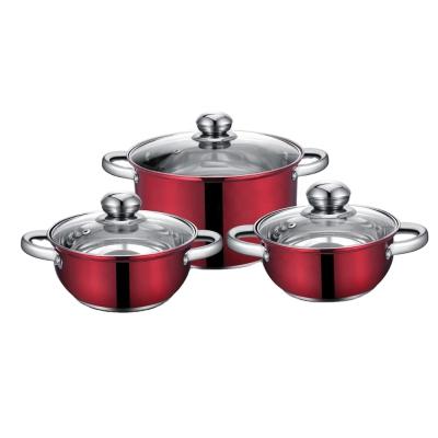 China 6pcs Stainless Steel Viable Mirror Polished Kitchenware Cookware Set Straight Shape Kitchen Ware for sale