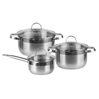 China Sustainable Most Popular Home Kitchen Straight Shape 18/10 Stainless Steel Cookware Set With Strainer for sale