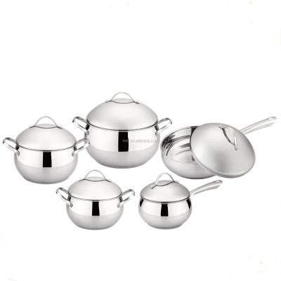 China Apple Sustainable Shape 10pcs Stainless Steel Cookware Set MSF-8606 for sale