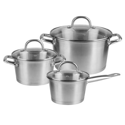 China MSF-8506 6pcs stainless steel workable conical shape cookware set kitchen with nice polishing for sale