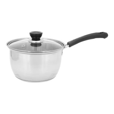 China Sustainable bakelite handle milk pot padella sauce pan with lid cookware stainless custom pots and pans for sale