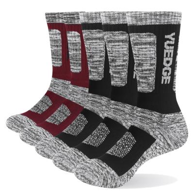 China 5 Pairs YUEDGE Breathable Men's Winter Warm Cushion Cotton Trekking Sports Outdoor Walking Socks Size 7-13 USA for sale