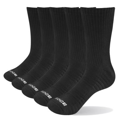 China YUEDGE Brand Regular Men Ease Cushion Breathable Crew Casual Sports Increasing Trekking Basketball Socks For Men 5 Pairs EU 38-45 for sale