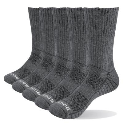 China 5 Pairs Men's Regular YUEDGE Brand Ease Breathable Cushion Trekking Basketball Crew Sports Casual Hike Socks for sale