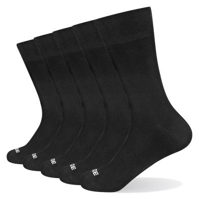 China YUEDGE Breathable 5 Pairs Men Black Bamboo Fiber Thickness Comfortable Breathable Elastic Dress Free Socks for sale