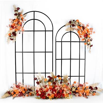 China New Arrival Iron Flower Arch Outdoor Wrought Iron Screen Forest Style Wedding Port Decoration for sale