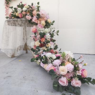 China Wholesale High Quality Silk Wedding Centerpiece Decoration Artificial Flower Runner Party Supplies Gift for sale