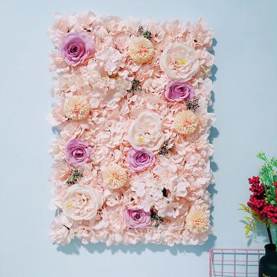 China Beautiful Flower Wedding Decoration Colorful Artificial Flower Wall Decorative Silk Flower Panel Event Party Supplies for sale