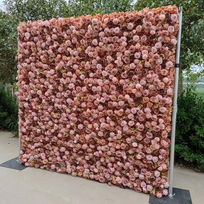 China High Quality Natural Touch 3d Flower Wall Backdrop Roll Up Flower Wall Party Decoration Flower Wall Curtain for sale