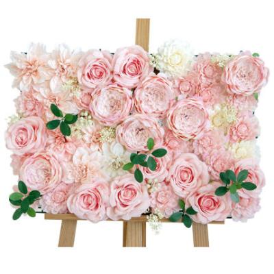 China Customized Natural Touch Wedding Decorative Flower Wall Artifical Flower Wall Decor Handmade Panel Decoration Floral Arrangement for sale