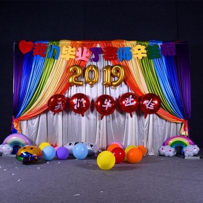 China Festival Decoration Kindergarten Stage Children's Rainbow Veil Photography Background Party Decoration Background for sale