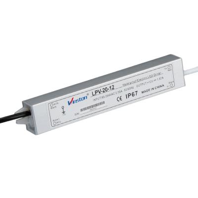 China LED Lighting LPV-20 IP67 20W Led Driver 12V 24V Single Output Waterproof Power Supply for sale