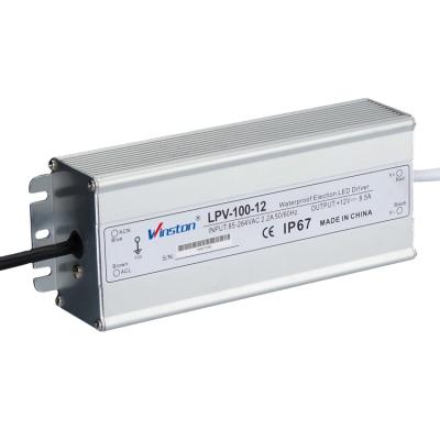 China CE LPV-100 IP67 100W 12V 24V Industrial LED CCTV AC DC Power Supply for sale