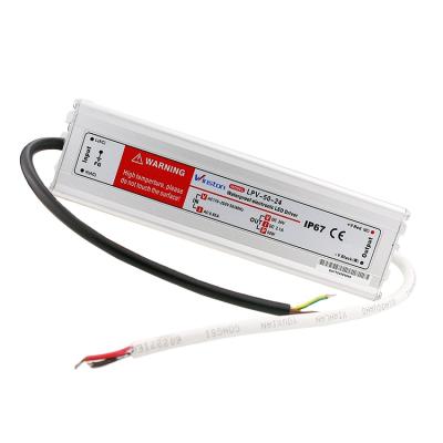 China Waterproof IP67 LPV-50 50W ACDC 24V 12V LED Variable Power Supply for sale