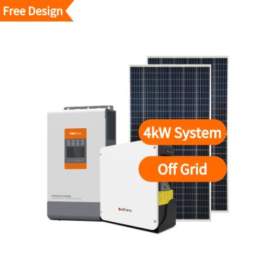 China Full Set System Single Phase Residential PV Residential System 3kw 4kw 5kw Off Grid Solar Power System National Price For Home Use for sale