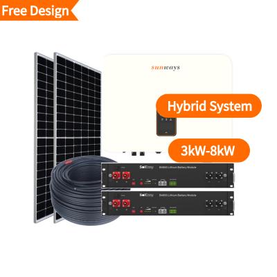 China Home Residential Freestanding MPPT Solar Power Systems Design System Controller 3kw Hybrid Solar Panel Hybrid System For Home for sale