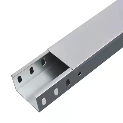 China Customizable Steel Trough Cable Tray Galvanized Finish For Electrical Wiring Management for sale