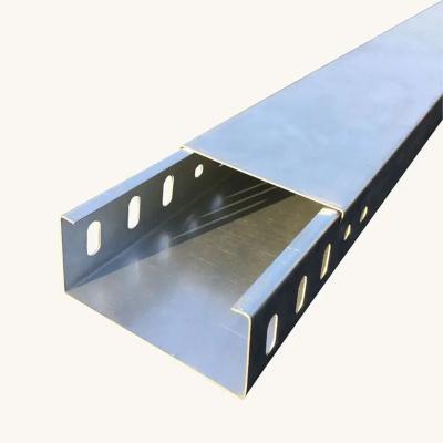 China Extruded Silver Floor Mounted Cable Tray for Custom Solid Bottom Perforated Cable Tray Installation for sale