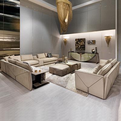 China Living Room Furniture Latest Designs Convertible High End Sectional Modern Italian Leather Sofa Luxury Style Couches Furniture for sale