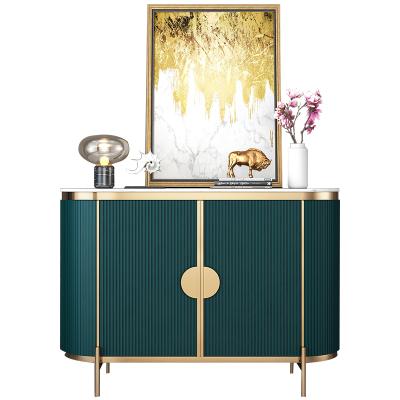 China Modern Luxury Marble Adjustable Sideboard Top Cabinet Design Living Room Gold Plating Wooden Console Table (Other) for sale