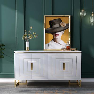 China Design Adjustable Modern Luxury Lobby Furniture Living Room Cabinet White Wood Console Table (Other) Sideboard For Hotel Furniture for sale