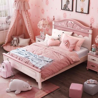 China Modern Modern Bedroom Furniture Wooden Kids Child Furniture Kids Beds Kids Beds Girls Pink Princess Bed for sale