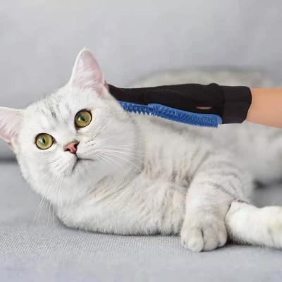 China Hot Selling Viable Cat Dog Hair Remover Brush Polyester Silicone Pet Grooming Gloves for sale