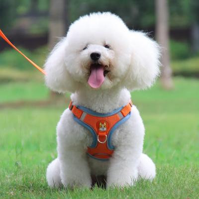 China New Products Reflective Pet Leashes Reflective Adjustable Breathable Suede Traction Rope Dog Harness for sale