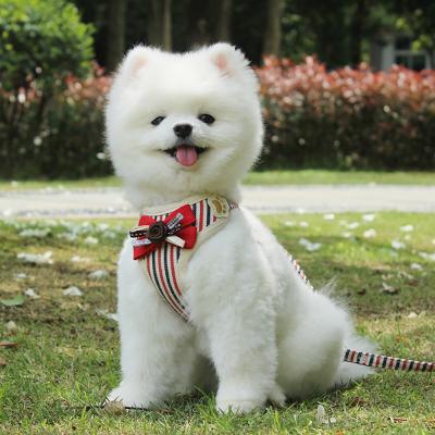 China Promotion Products Polyester Reflective Breathable Chest Harness Dogs Cats Chest Harness Pet Collar Leashes With Barred for sale