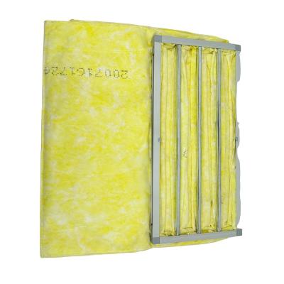 China Building Material Shops Yellow Industrial Low Price Bag Air Filter Medium Effect Pocket Filter for sale