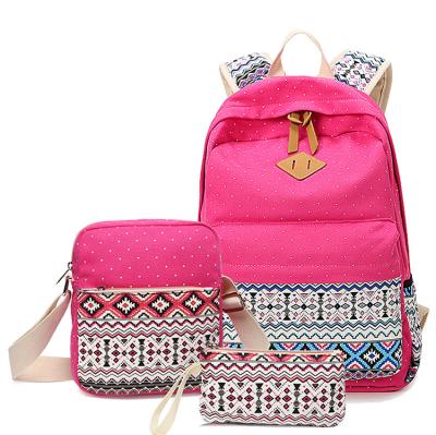 China Custom Made Daily School Life Dot Polyester And Canvas Bag For Kids Girls School Cadd Children School Bags for sale