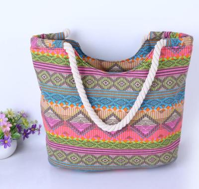 China Printing Modern Fashion Polyester Printing Women Outside Beach Bag for sale