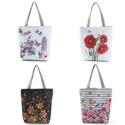 China Printing Women Tote Beach Shoulder Bag Fashionable Printing Tote Beach Bag for sale