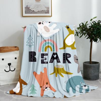 China Hot Selling 3D Digital Anti-pilling High Quality Copy Customized Cartoon Flannel Fleece Blanket For Kid for sale