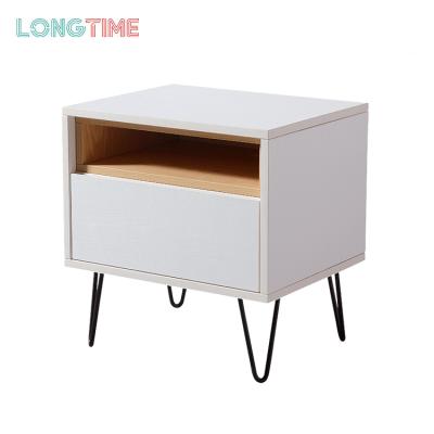 China Modern Design Style Extendable Popular Wooden Luxury Nightstand Bedside Table With Drawer for sale