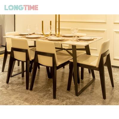 China Customized Home Square Customized Italian Wood Chair Dining Table Set for sale