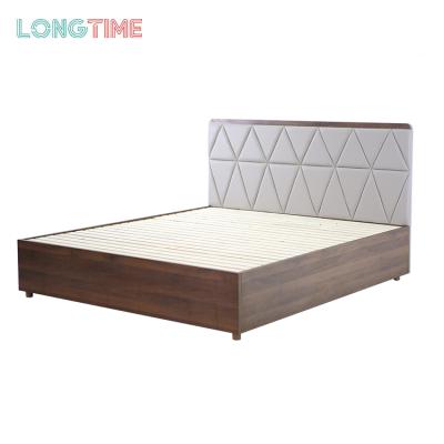 China Customized Home Furniture Bedroom Bed Wooden Material Full Size Double Bed For Adult for sale