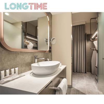 China Magnifying Hotel Bathroom 304 Stainless Steel Wall Mounted Makeup LED Mirror for sale