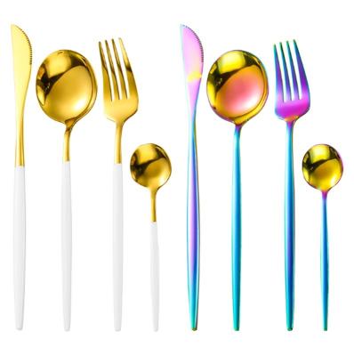 China Viable Mirror Light Portuguese Table Spoon Set Stainless Steel Cutlery for sale