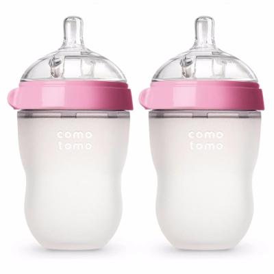 China 100% BPA BPA Free Food Grade Silicone Safe Baby Milk Bottles Baby Feeding Drinking Bottles for sale