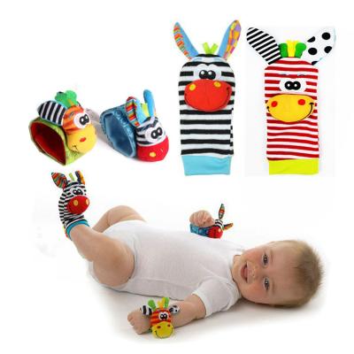 China Infant Zebra Giraffe Kids Watch Hand Strap Wrist Rattle Baby Soft Socks Rattling Toys Wrist Rattle and Foot Bumps 0~24 Months for sale